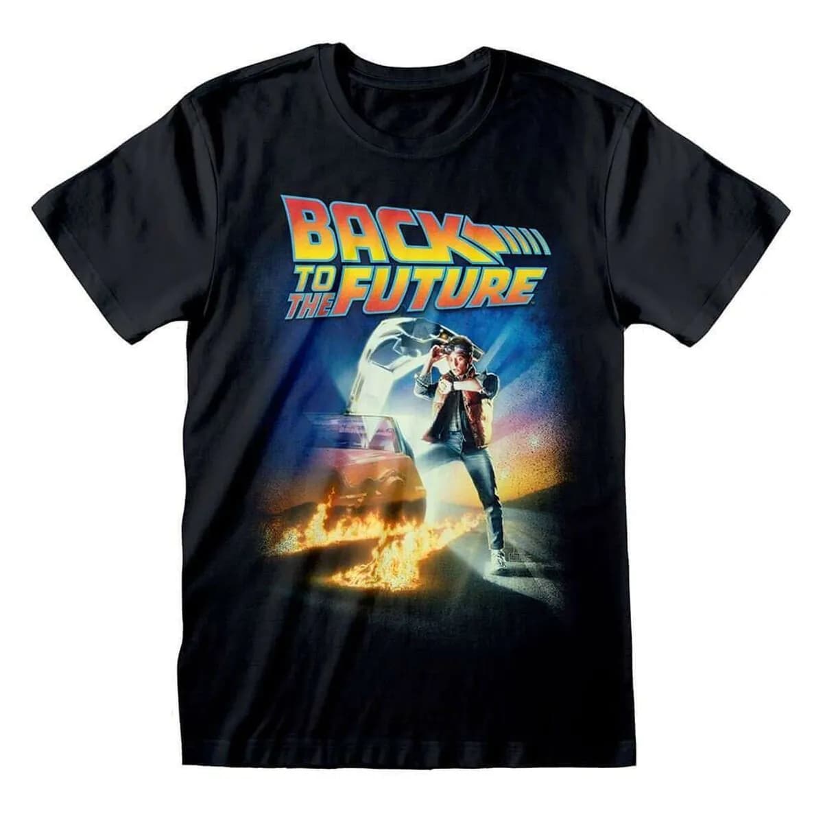 image-Short Sleeve T-Shirt Back to the Future Poster Black Unisex