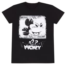 image-Unisex Short Sleeve T-Shirt Mickey Mouse Poster Style Black