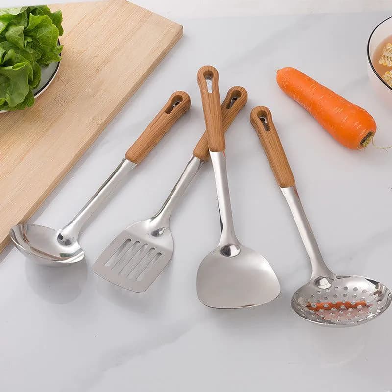 image-Stainless Steel Spatula And Soup Spoon Kitchen Utensils