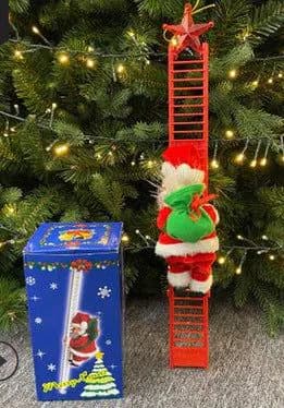 image-Santa Claus Climbing Ladder Electric Santa Claus Climbing Ladder