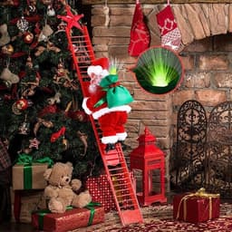 image-Santa Claus Climbing Ladder Electric Santa Claus Climbing Ladder