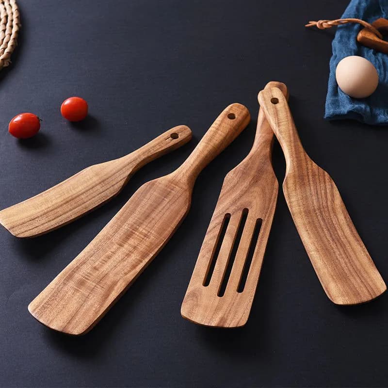 image-Teak Spatula For Household Kitchen