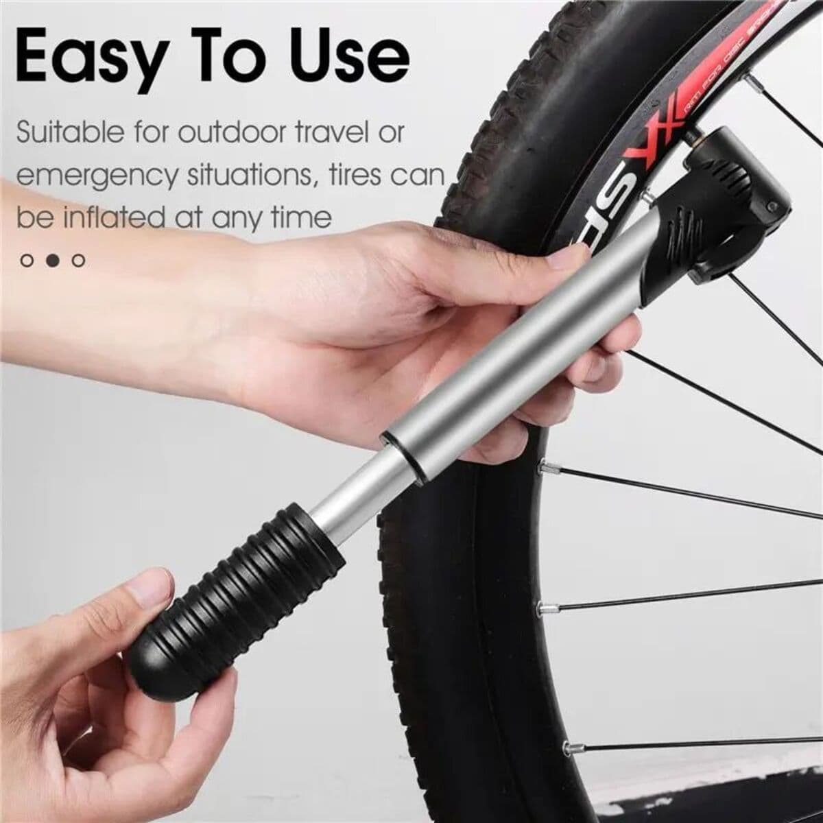 image-BIKING Portable Mini Bicycle Pum P Cycling Hand Air Pum P Ball Tire Inflator Schrader Presta Valve Road Bike Accessories