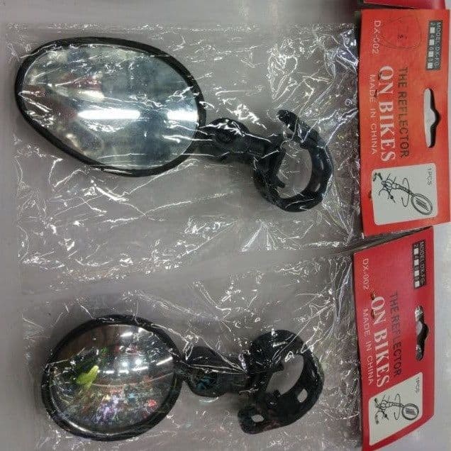 image-Bicycle Glass Rearview Mirror 360 Degree Rotating Reflector Safety Cycling Fixture
