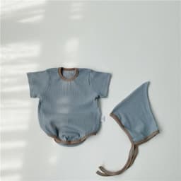 image-Short-Sleeved One-Piece Romper Baby Fart Romper