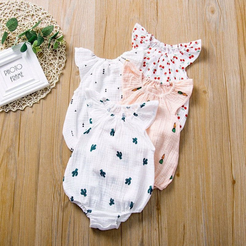 image-Baby Jumpsuit Summer Newborn Folds Jumpsuit