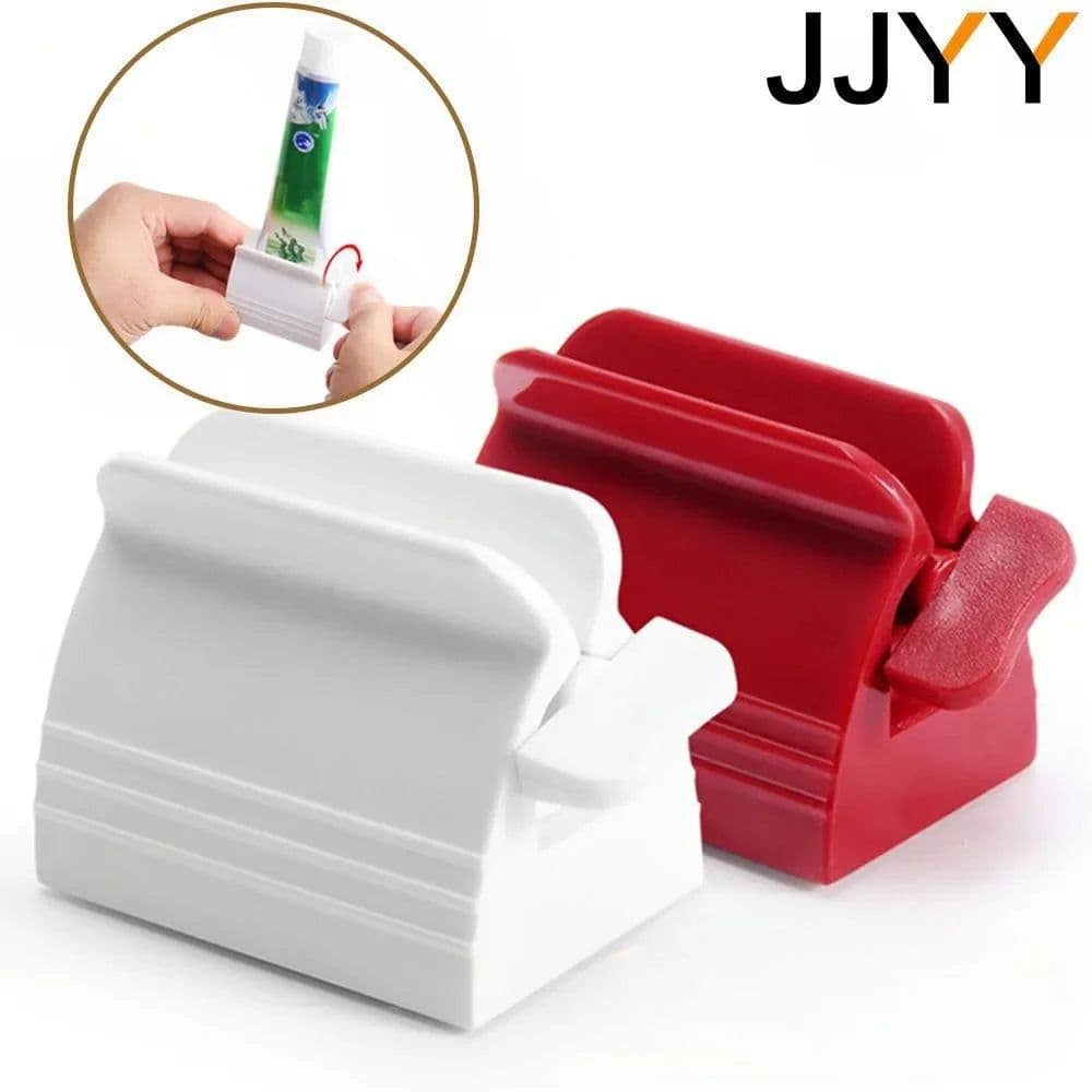image-JJYY Portable Rolling Tube Toothpaste Squeezer Toothpaste Seat Holder Stand Rotate Toothpaste Dispensers