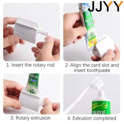 image-JJYY Portable Rolling Tube Toothpaste Squeezer Toothpaste Seat Holder Stand Rotate Toothpaste Dispensers
