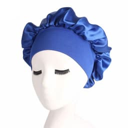 image-Newly Satin Night Hair Cap Women's Solid Sleeping Hat Sleep Care Bonnet Nightcap For Women Unisex Cap Cheveux Nuit