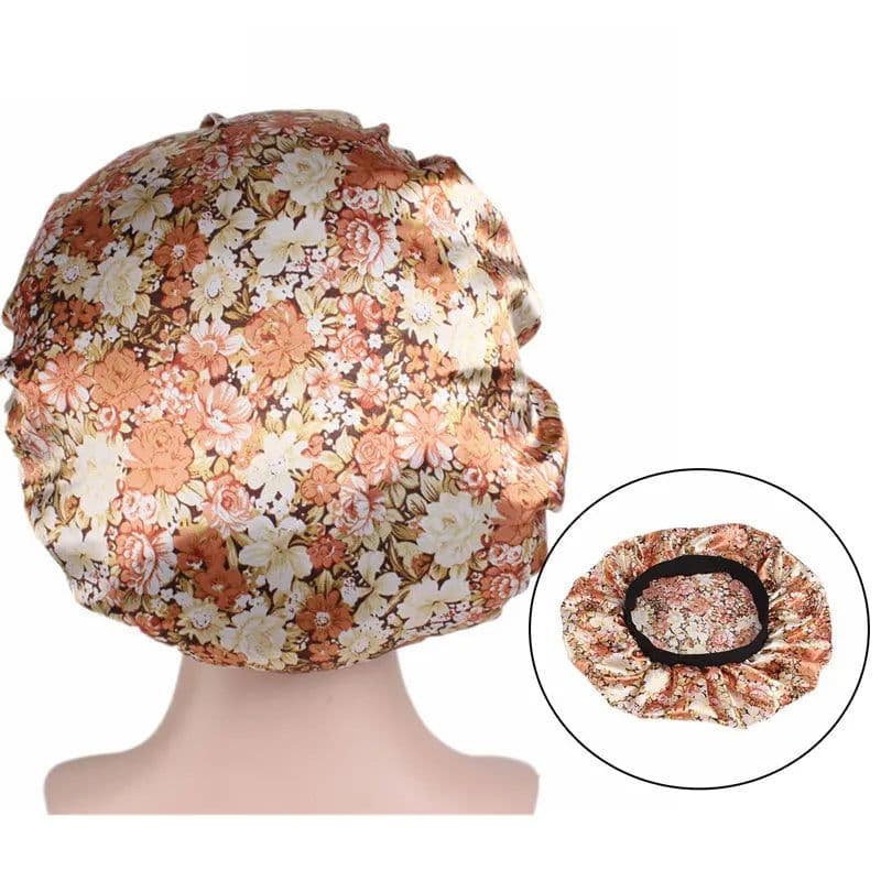 image-Newly Satin Night Hair Cap Women's Solid Sleeping Hat Sleep Care Bonnet Nightcap For Women Unisex Cap Cheveux Nuit