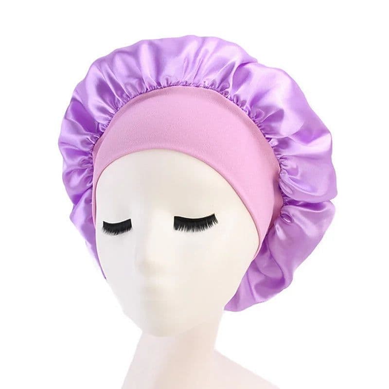 image-Newly Satin Night Hair Cap Women's Solid Sleeping Hat Sleep Care Bonnet Nightcap For Women Unisex Cap Cheveux Nuit