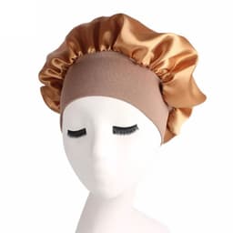 image-Newly Satin Night Hair Cap Women's Solid Sleeping Hat Sleep Care Bonnet Nightcap For Women Unisex Cap Cheveux Nuit