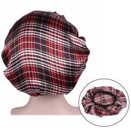 image-Newly Satin Night Hair Cap Women's Solid Sleeping Hat Sleep Care Bonnet Nightcap For Women Unisex Cap Cheveux Nuit