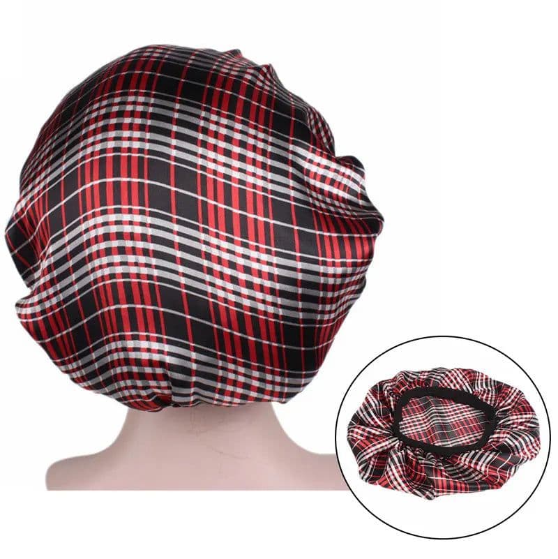 image-Newly Satin Night Hair Cap Women's Solid Sleeping Hat Sleep Care Bonnet Nightcap For Women Unisex Cap Cheveux Nuit