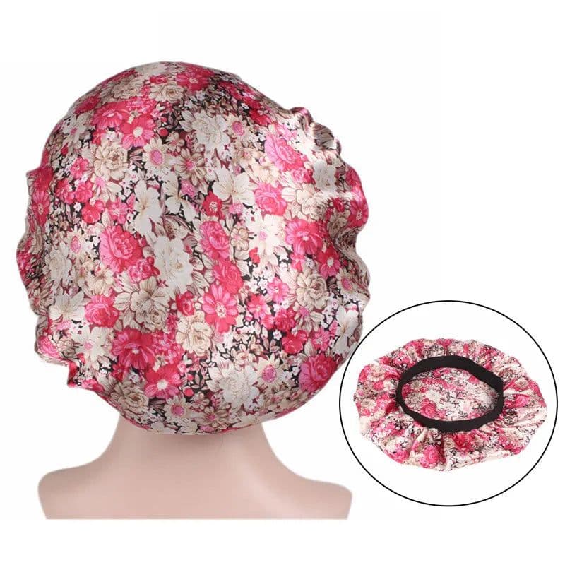 image-Newly Satin Night Hair Cap Women's Solid Sleeping Hat Sleep Care Bonnet Nightcap For Women Unisex Cap Cheveux Nuit
