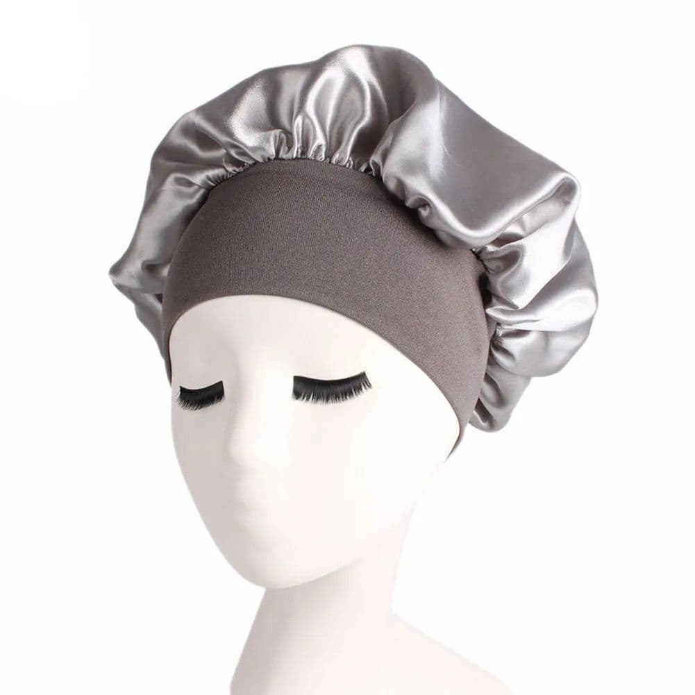 image-Newly Satin Night Hair Cap Women's Solid Sleeping Hat Sleep Care Bonnet Nightcap For Women Unisex Cap Cheveux Nuit