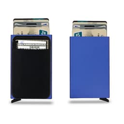 image-New Rfid Smart Wallet Card Holder Metal Thin Slim Men Women Wallets Pop Up Minimalist Wallet Small Black Purse Metal Vallet