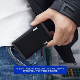 image-New Rfid Smart Wallet Card Holder Metal Thin Slim Men Women Wallets Pop Up Minimalist Wallet Small Black Purse Metal Vallet