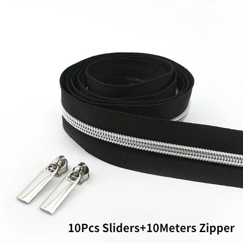 image-10Meters 3# 5# Nylon Zipper Tape with Zip Puller Sliders Bag Clothes Jacket Garment Repair Kits DIY Sewing Tailoring Accessories