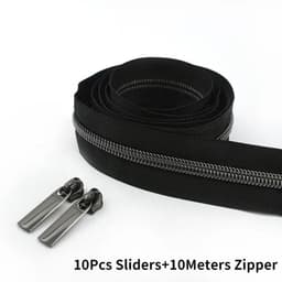 image-10Meters 3# 5# Nylon Zipper Tape with Zip Puller Sliders Bag Clothes Jacket Garment Repair Kits DIY Sewing Tailoring Accessories