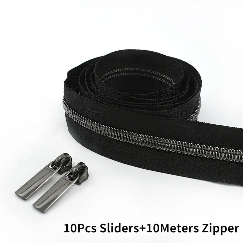 image-10Meters 3# 5# Nylon Zipper Tape with Zip Puller Sliders Bag Clothes Jacket Garment Repair Kits DIY Sewing Tailoring Accessories