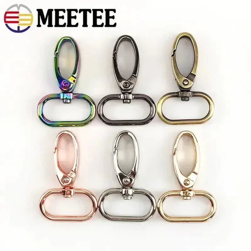 image-50pcs Metal Strap Buckles Lobster Clasp Bag Webbing Snap Hooks Handbag Hangers DIY KeyChain Leather Part Accessories