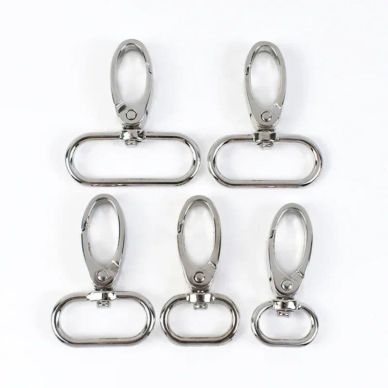 image-50pcs Metal Strap Buckles Lobster Clasp Bag Webbing Snap Hooks Handbag Hangers DIY KeyChain Leather Part Accessories