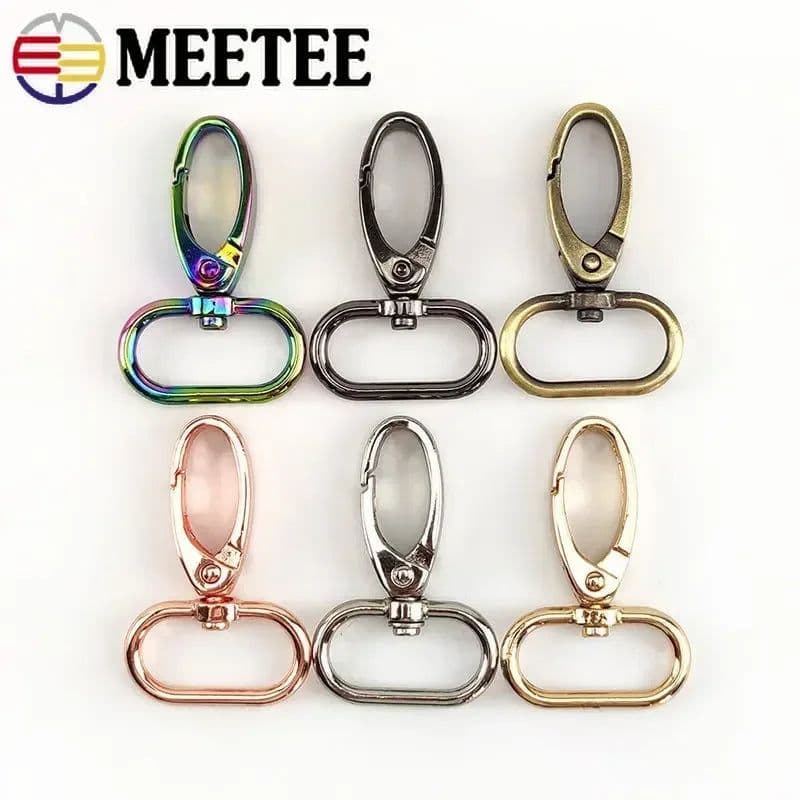 image-50pcs Metal Strap Buckles Lobster Clasp Bag Webbing Snap Hooks Handbag Hangers DIY KeyChain Leather Part Accessories