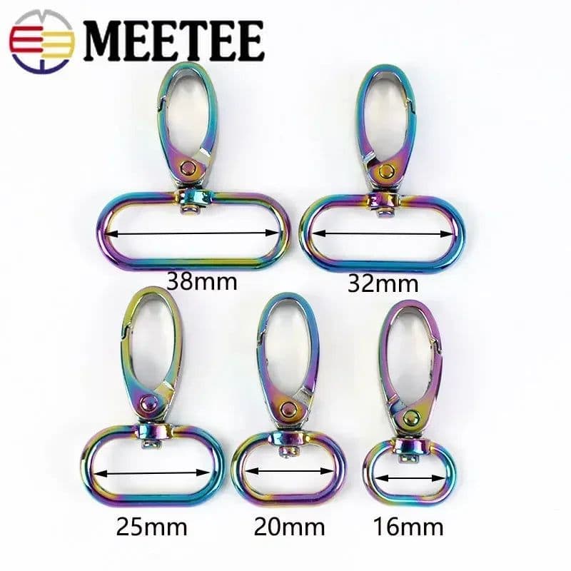 image-50pcs Metal Strap Buckles Lobster Clasp Bag Webbing Snap Hooks Handbag Hangers DIY KeyChain Leather Part Accessories