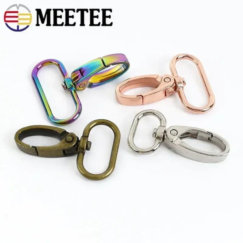 image-50pcs Metal Strap Buckles Lobster Clasp Bag Webbing Snap Hooks Handbag Hangers DIY KeyChain Leather Part Accessories
