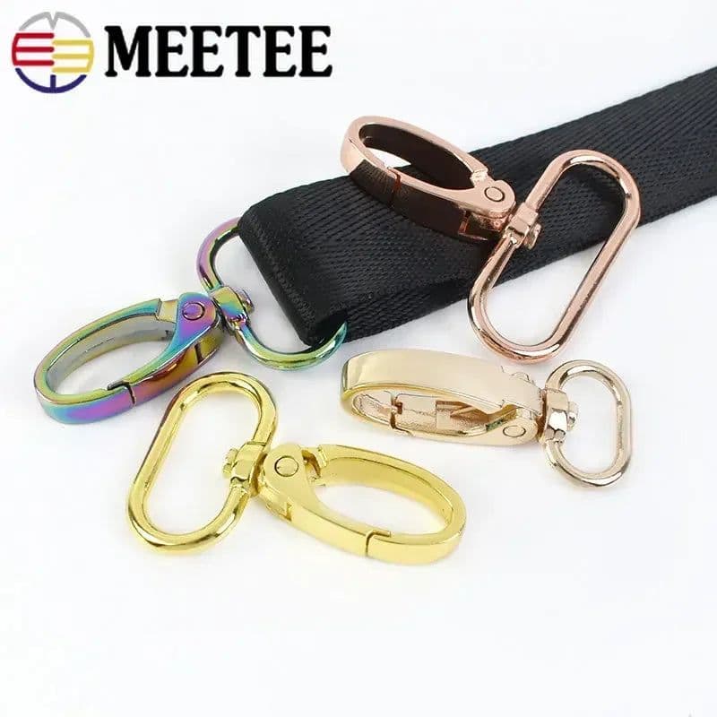 image-50pcs Metal Strap Buckles Lobster Clasp Bag Webbing Snap Hooks Handbag Hangers DIY KeyChain Leather Part Accessories