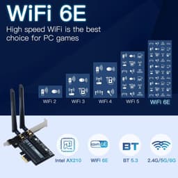 image-Fenvi 5374Mbps WiFi 6E Intel AX210 PCIe Wireless WiFi Adapter 2.4G/5G/6Ghz 802.11AX For Bluetooth 5.3 AX200 WiFi 6 Card PC Win10