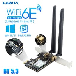 image-Fenvi 5374Mbps WiFi 6E Intel AX210 PCIe Wireless WiFi Adapter 2.4G/5G/6Ghz 802.11AX For Bluetooth 5.3 AX200 WiFi 6 Card PC Win10