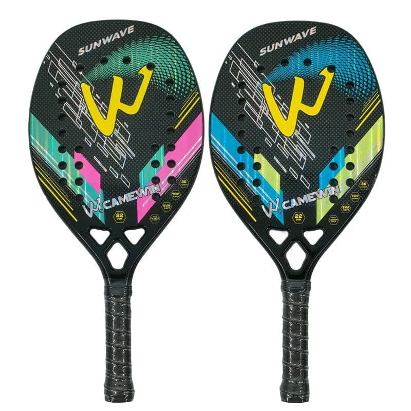 image-Camewin 3K Beach Tennis Racket Full Carbon Fiber Rough Surface Outdoor Sports Racket For Men Women Adult Senior Player 2024 New