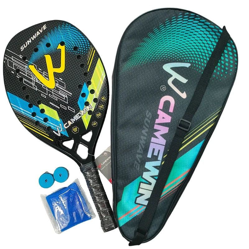 image-Camewin 3K Beach Tennis Racket Full Carbon Fiber Rough Surface Outdoor Sports Racket For Men Women Adult Senior Player 2024 New