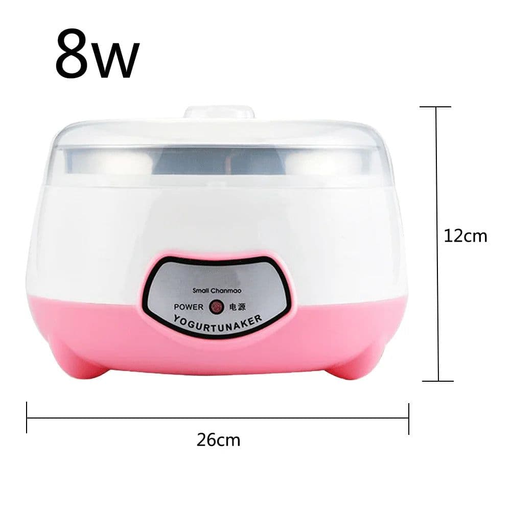 image-XEOLEO Yogurt Maker Mini Automatic Yogurt Machine Household DIY Yogurt Tools Kitchen Appliances Stainless Steel Tank Pink 220V