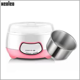 image-XEOLEO Yogurt Maker Mini Automatic Yogurt Machine Household DIY Yogurt Tools Kitchen Appliances Stainless Steel Tank Pink 220V