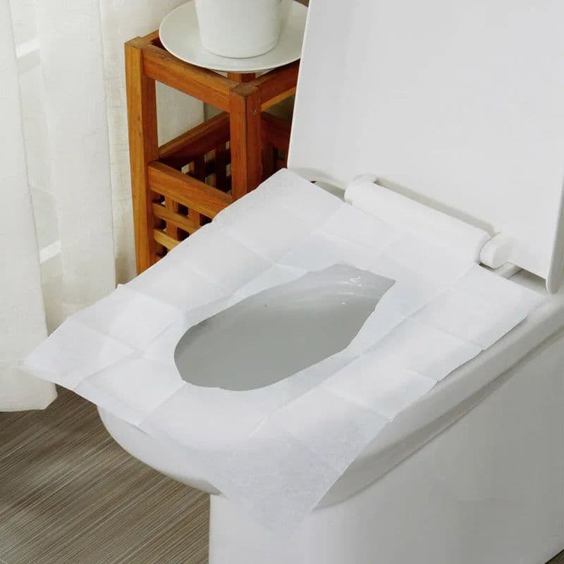 image-5packs 50pcs/lot Disposable Toilet Seat Cover 100% Waterproof Safety Travel/Camping Bathroom Accessiories Mat Portable