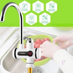 image-ATWFS Electric Kitchen Water Heater Tap Instant Hot Water Faucet Heater Cold Heating Faucet Tankless Instantaneous Water Heater
