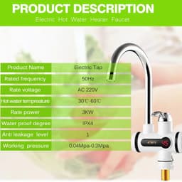 image-ATWFS Electric Kitchen Water Heater Tap Instant Hot Water Faucet Heater Cold Heating Faucet Tankless Instantaneous Water Heater