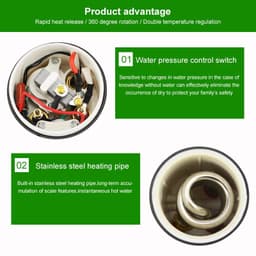 image-ATWFS Electric Kitchen Water Heater Tap Instant Hot Water Faucet Heater Cold Heating Faucet Tankless Instantaneous Water Heater