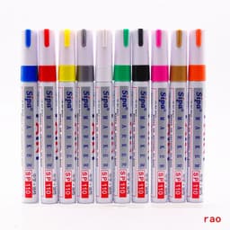 image-10 Colors Waterproof Car Tyre Tire Tread Rubber Metal Permanent Paint Marker Pen Round Brush