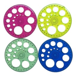 image-1 Pcs Foot Diameter 11.5cm 360-degree Circular Blue Red Green Yellow Optional Four-color High-grade Patchwork Ruler Wholesale