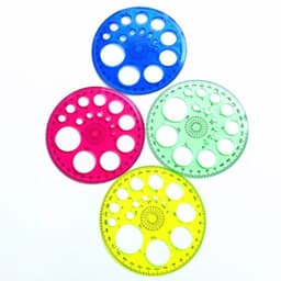 image-1 Pcs Foot Diameter 11.5cm 360-degree Circular Blue Red Green Yellow Optional Four-color High-grade Patchwork Ruler Wholesale