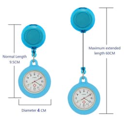 image-Colourful Blank Badge Reel Retractable Nurse Doctor Silicone Pocket Watch Fashion Hospital Hang Clips Quartz Gift Watches Clock