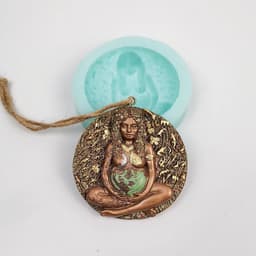 image-Handmade Earth Mama Goddess Statue Resin Mold Mom Earth Statue Gift Resin Silicone Molds DIY Room Ornaments Ceremony Decoration