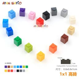 image-50pcs/lot DIY Blocks Building Bricks Thick 1X1 Educational Assemblage Construction Toys for Children Size Compatible With Brand