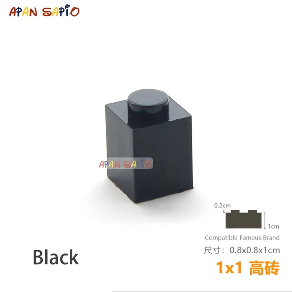 image-50pcs/lot DIY Blocks Building Bricks Thick 1X1 Educational Assemblage Construction Toys for Children Size Compatible With Brand