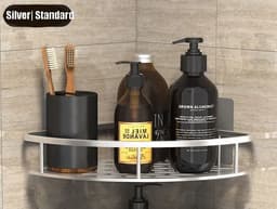image-Bathroom Shelves No-drill Wall Mount Corner Shelf Shower Storage Rack Holder for WC Shampoo Organizer Bathroom Accessories