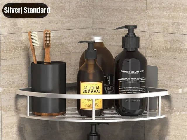 image-Bathroom Shelves No-drill Wall Mount Corner Shelf Shower Storage Rack Holder for WC Shampoo Organizer Bathroom Accessories